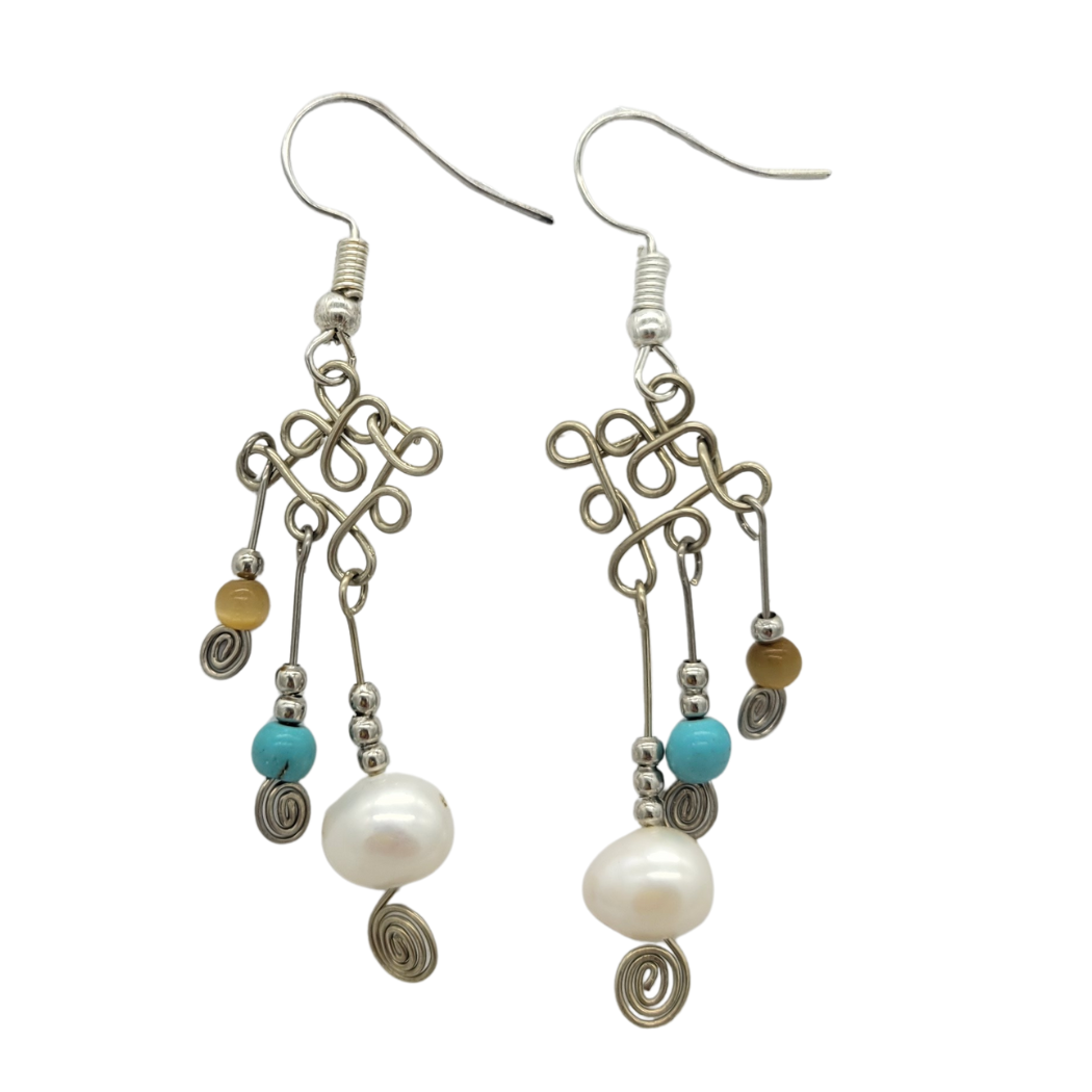 Picture of three drop wire earrings