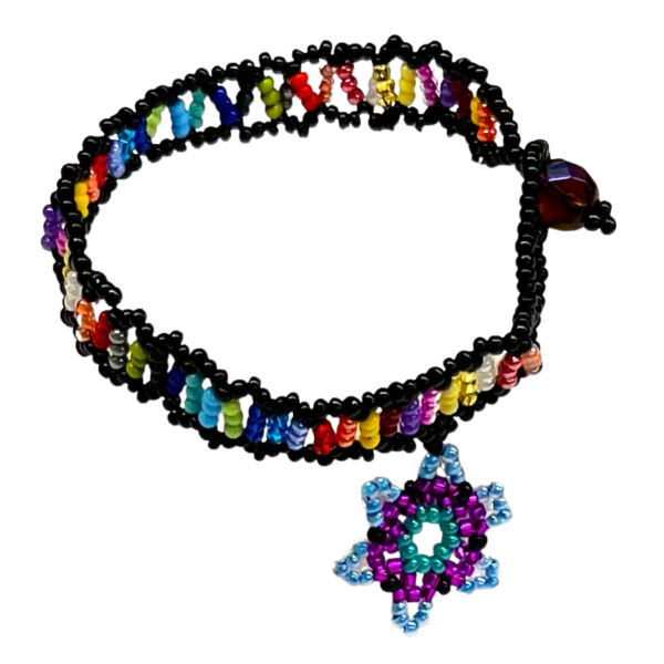 Picture of floral charm beaded bracelet