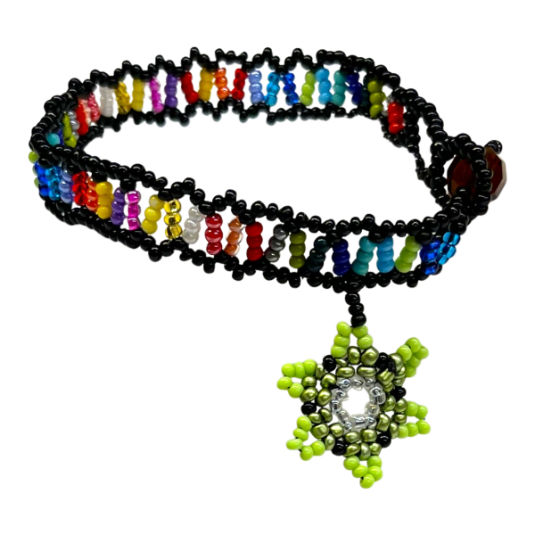 Picture of floral charm beaded bracelet