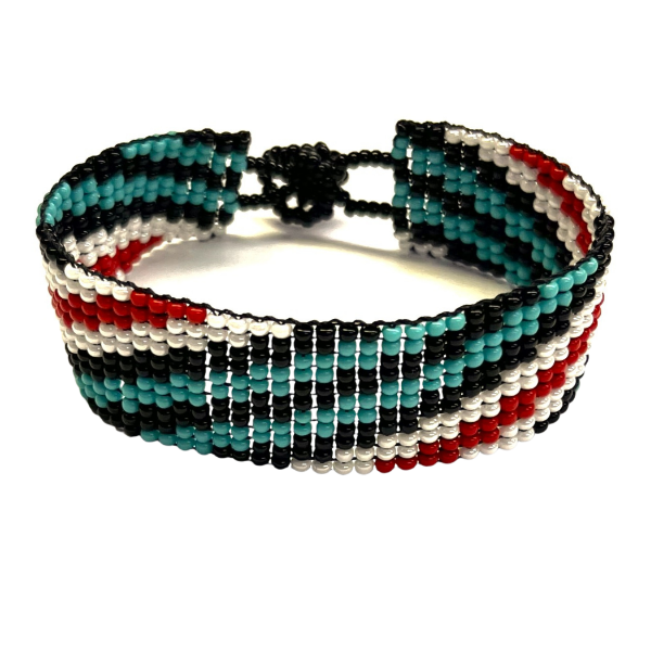 Picture of striped beaded bracelet