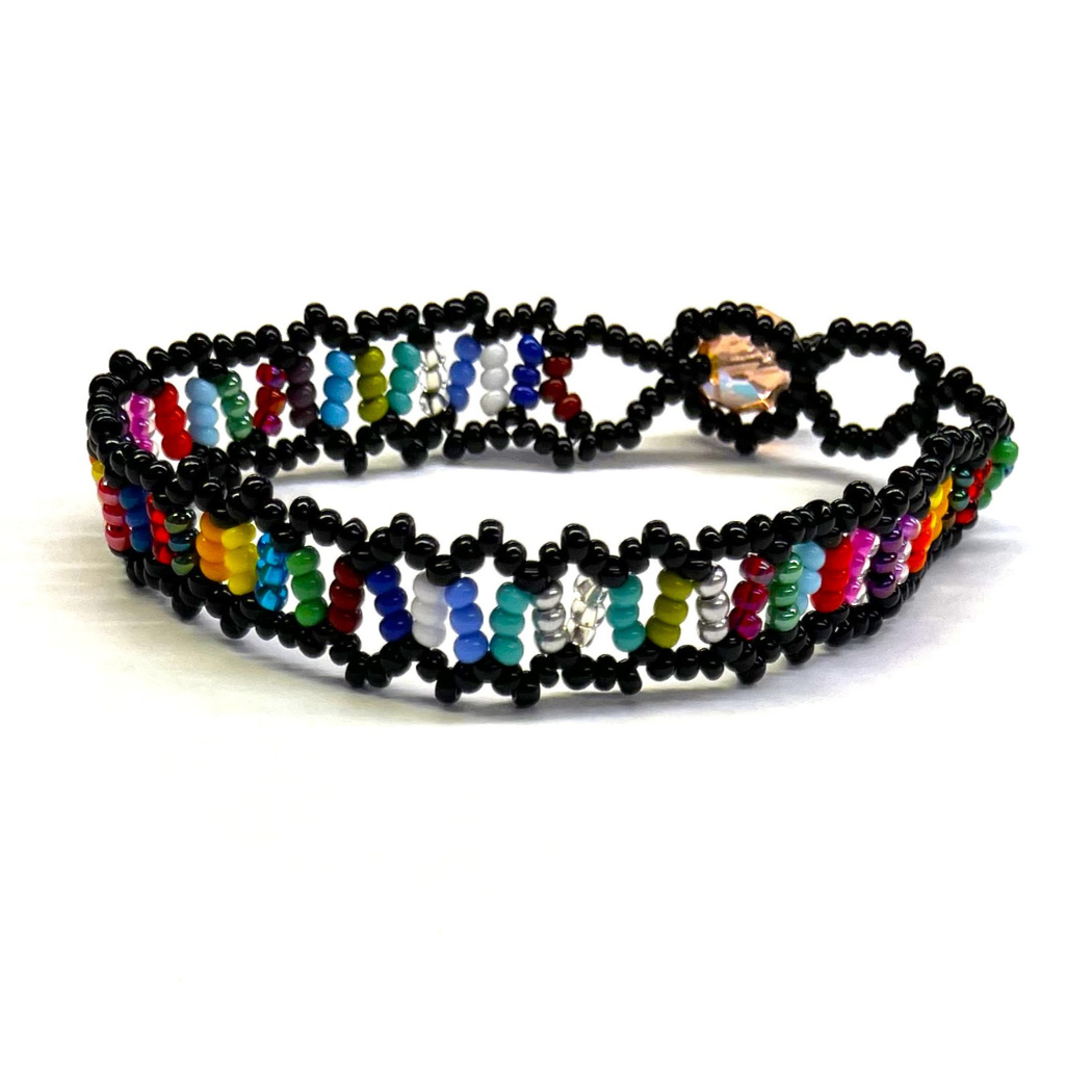 Picture of rainbow ladder beaded bracelet