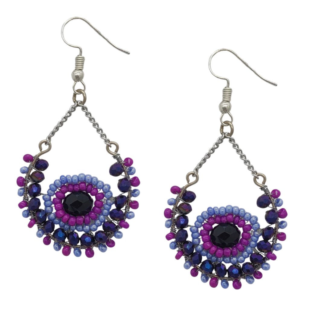 Picture of sunburst beaded earrings