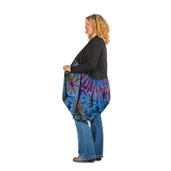 	Tie Dye Waterfall Cardigan