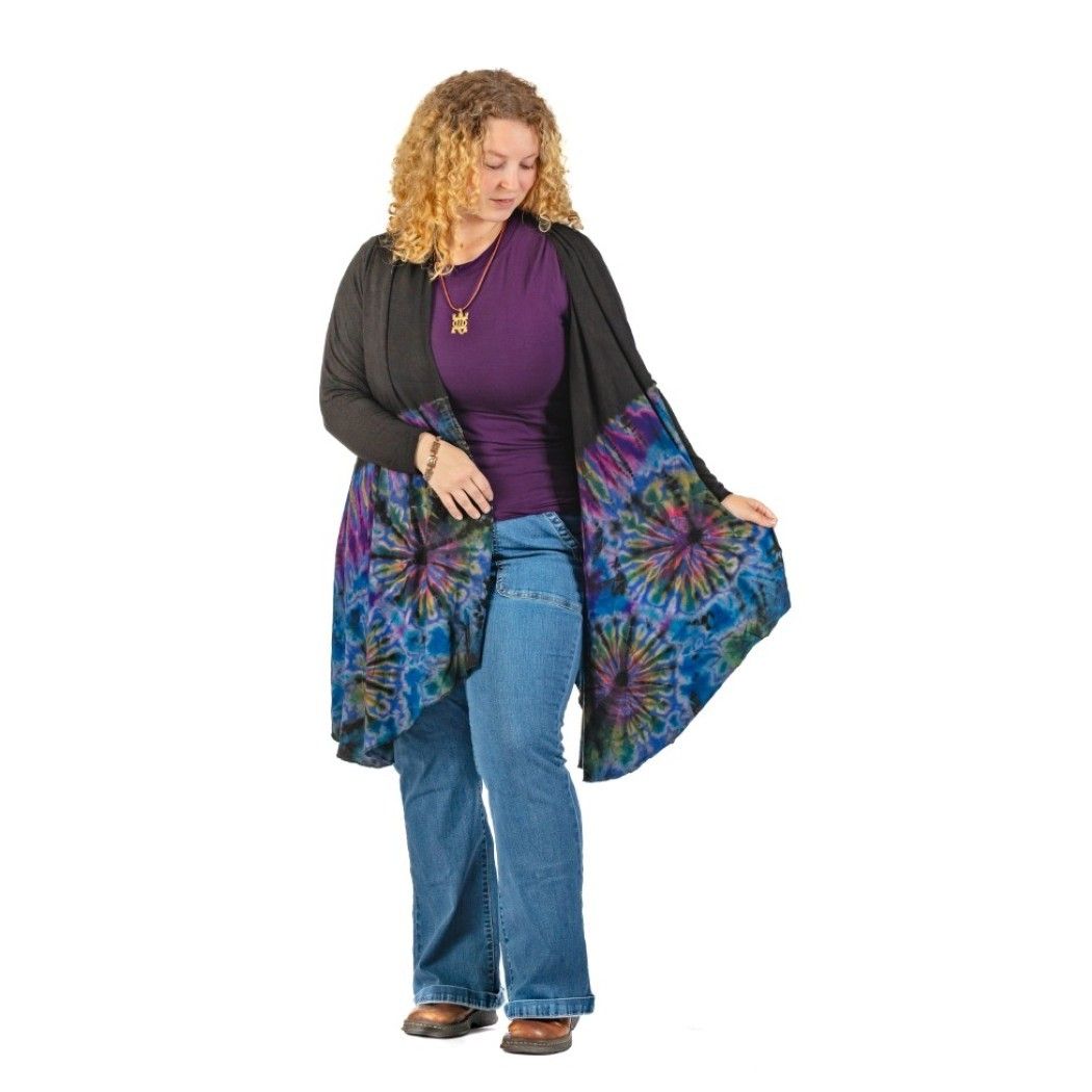 	Tie Dye Waterfall Cardigan