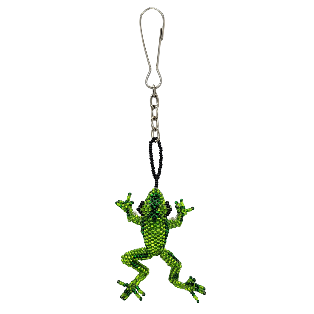 Picture of jumping frog beaded bag charm