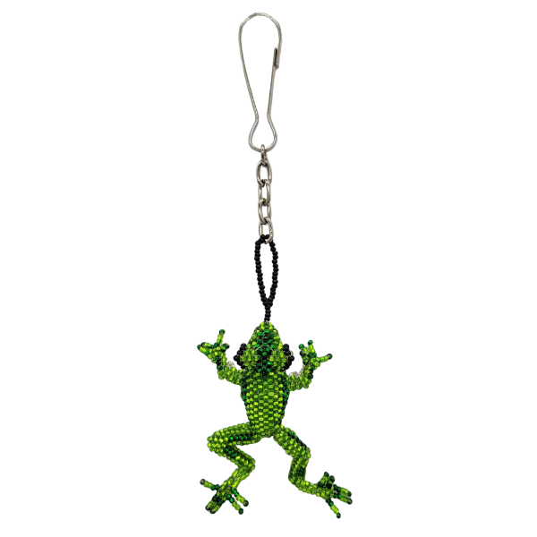 Picture of jumping frog beaded bag charm