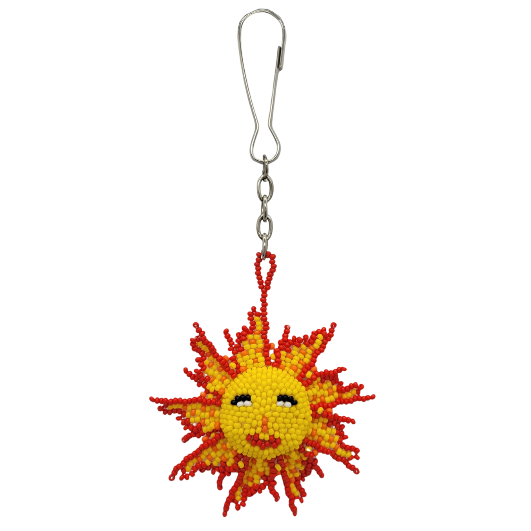 Picture of smiling sun beaded bag charm