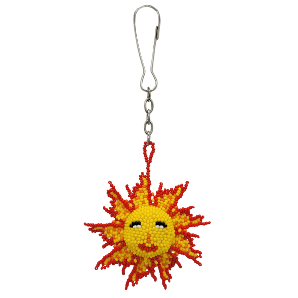 Picture of smiling sun beaded bag charm