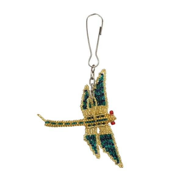 Picture of dragonfly beaded bag charm