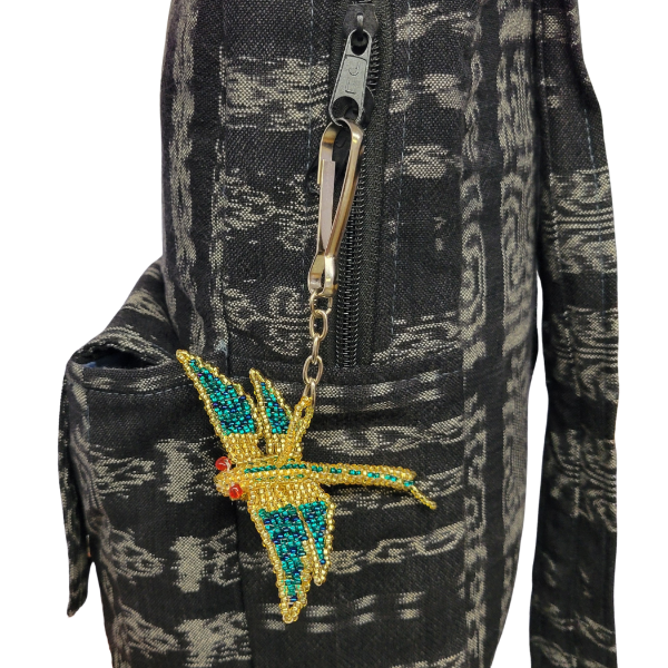 Picture of dragonfly beaded bag charm