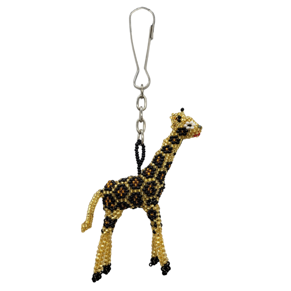 Picture of giraffe beaded bag charm