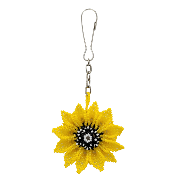 Picture of sunflower beaded bag charm
