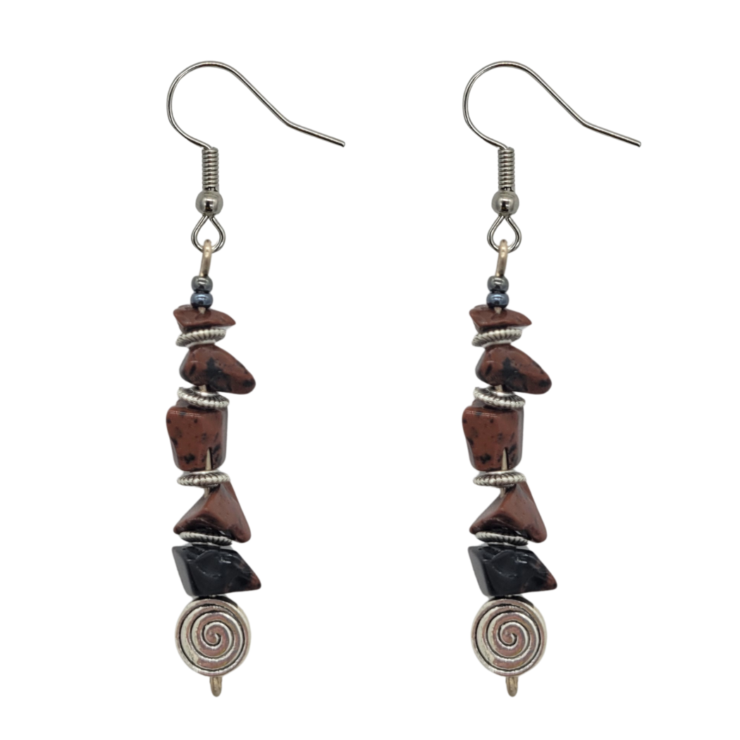 Picture of spiral gemstone earrings