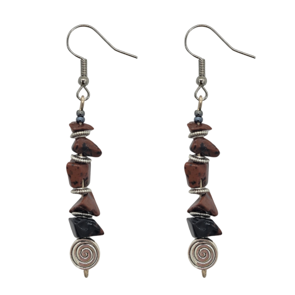 Picture of spiral gemstone earrings