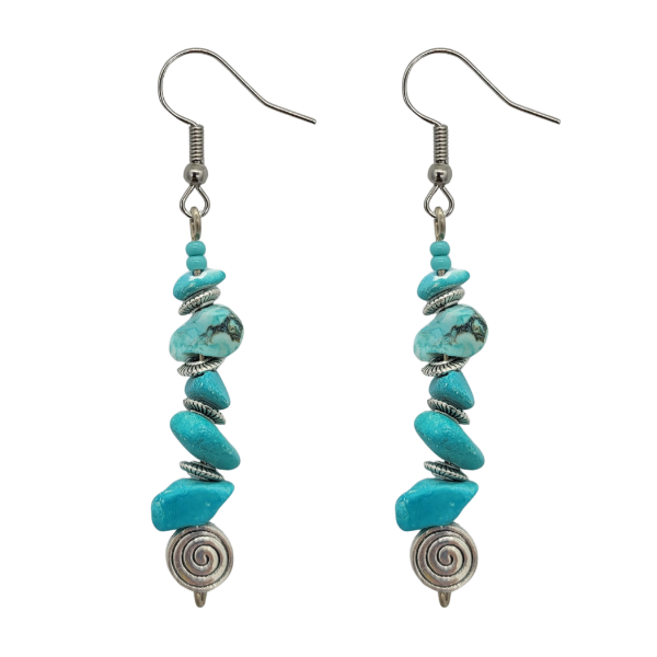 Picture of spiral gemstone earrings