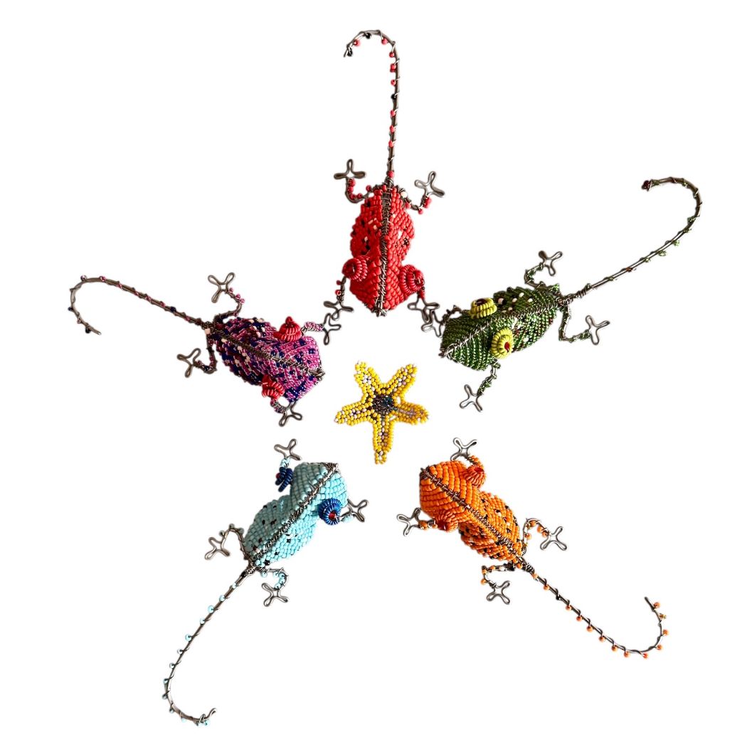 Picture of beaded wire chameleon