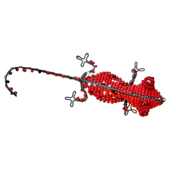 Picture of beaded wire chameleon