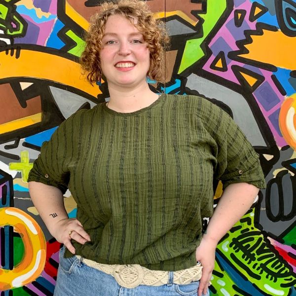 Striped Cotton Gauze Safari Top