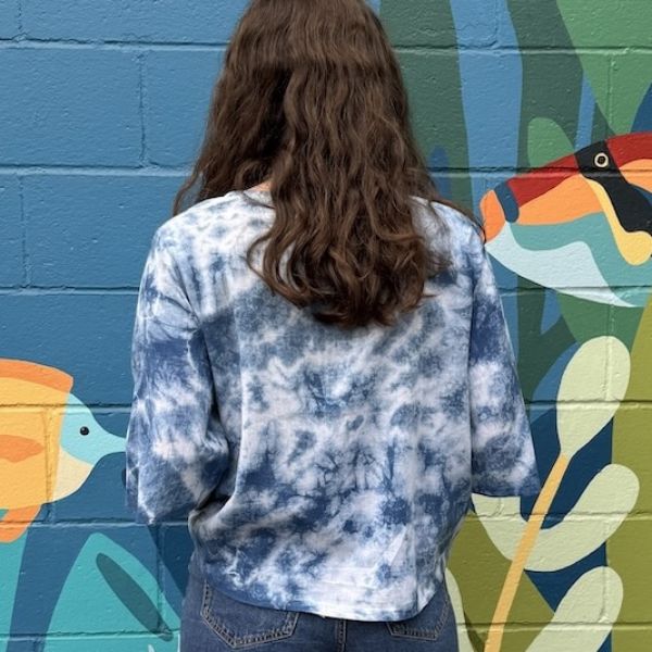 	Indigo 3/4 Sleeve Boat Neck Top