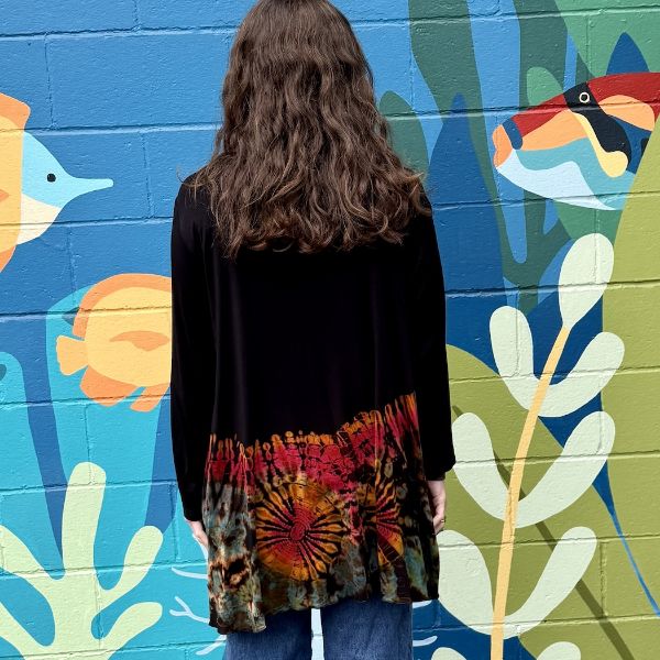 	Tie Dye Waterfall Cardigan