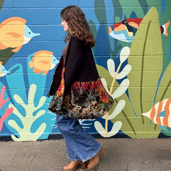 	Tie Dye Waterfall Cardigan