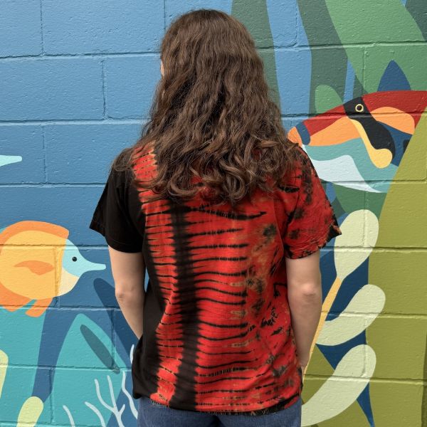 Striped Tie Dye Cotton T-Shirt