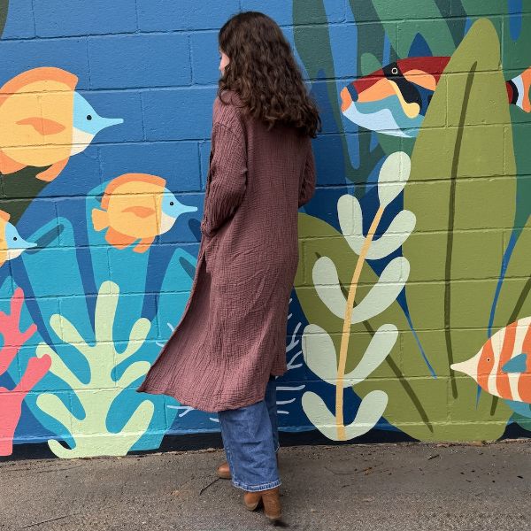 Picture of gauzy long hoodie jacket