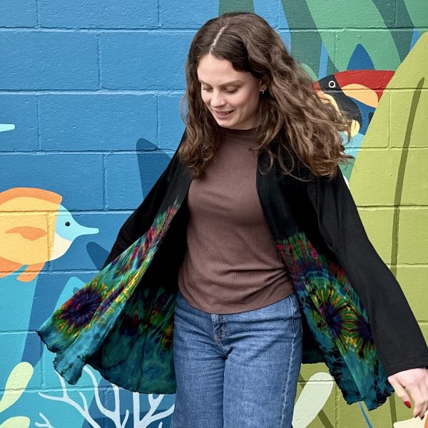 	Tie Dye Waterfall Cardigan