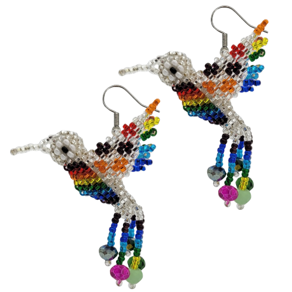 Picture of hummingbird beaded earrings