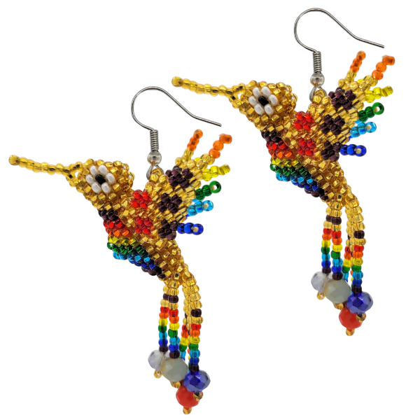 Picture of hummingbird beaded earrings