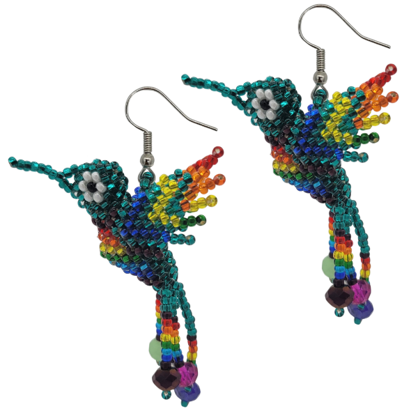 Picture of hummingbird beaded earrings