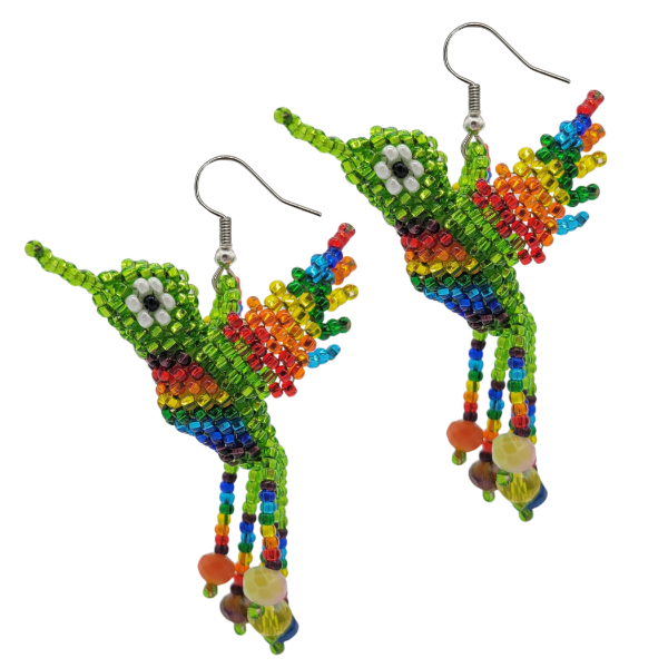 Picture of hummingbird beaded earrings