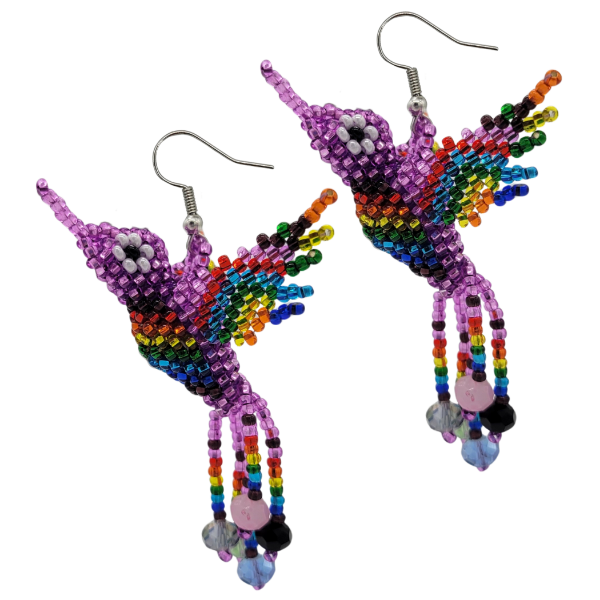 Picture of hummingbird beaded earrings