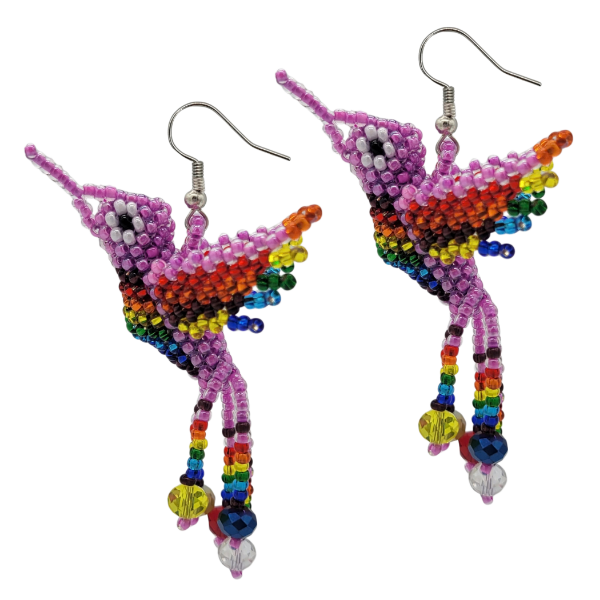 Picture of hummingbird beaded earrings