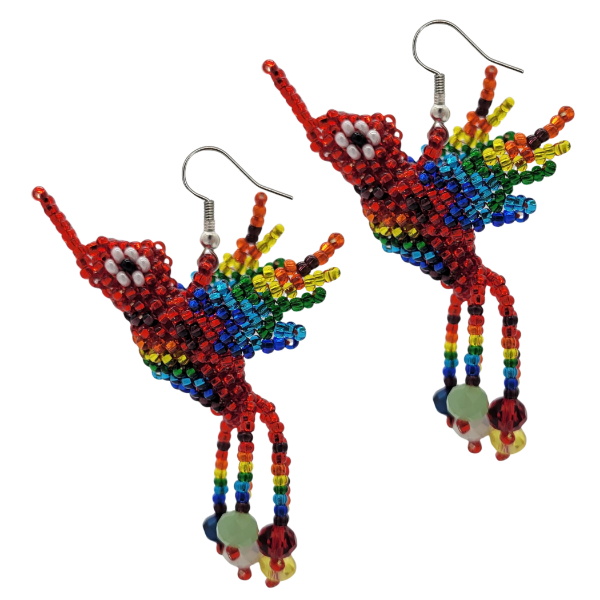 Picture of hummingbird beaded earrings
