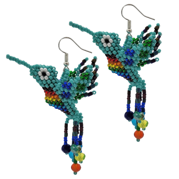 Picture of hummingbird beaded earrings