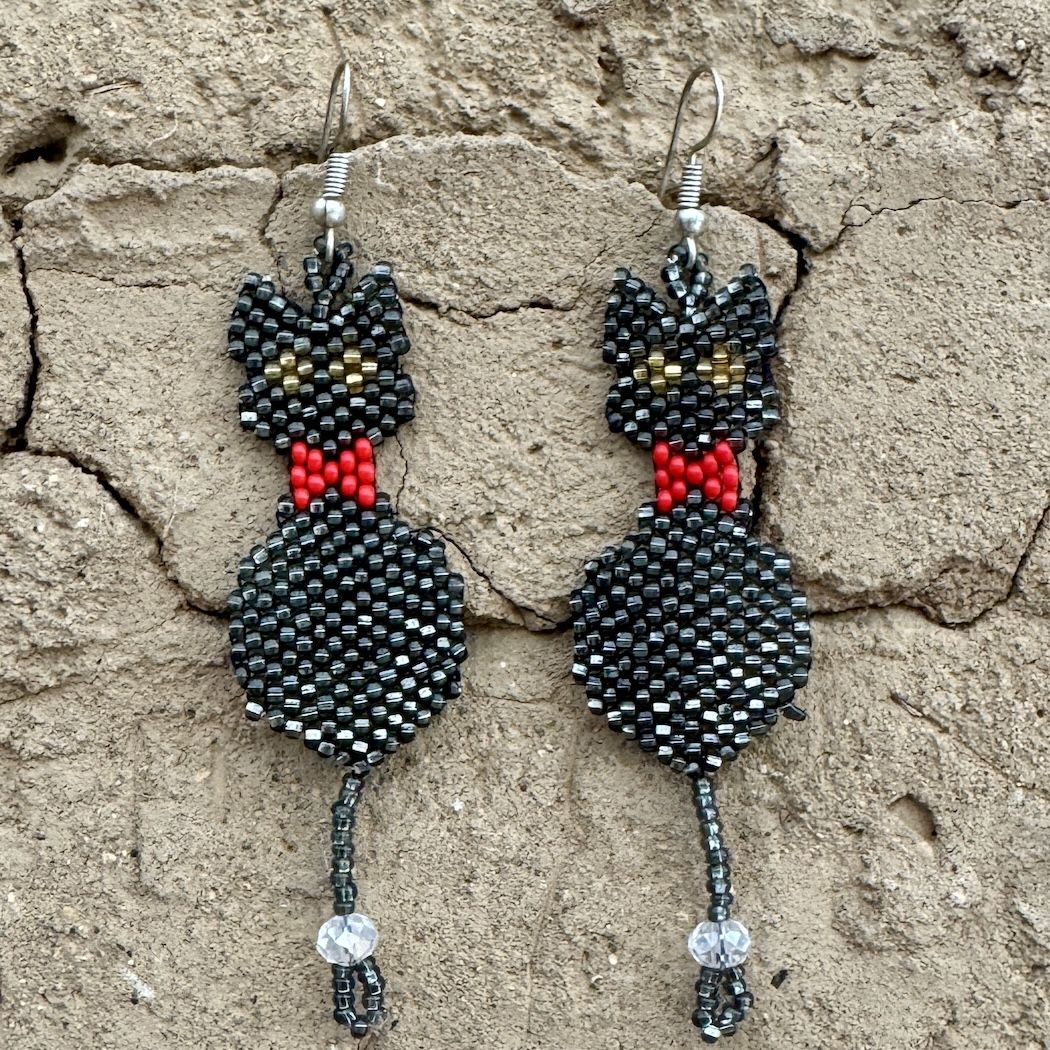 Cat Beaded Earrings