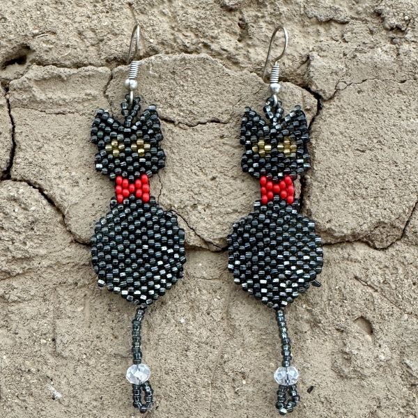 Cat Beaded Earrings
