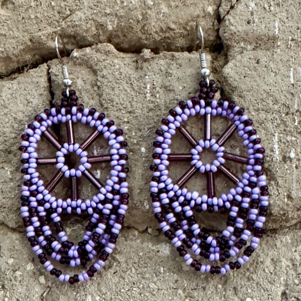 Wagon Wheel Beaded Earrings
