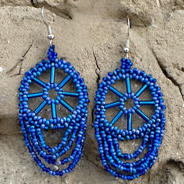 Wagon Wheel Beaded Earrings