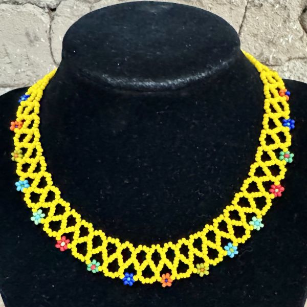 Daisy Chain Beaded Collar Necklace