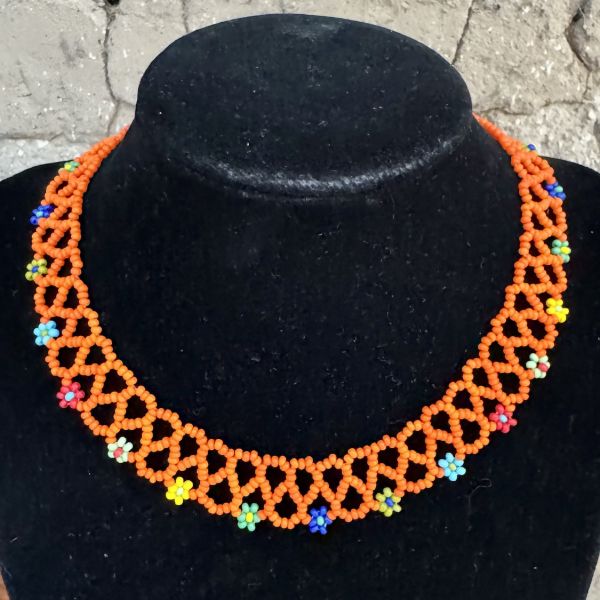 Daisy Chain Beaded Collar Necklace