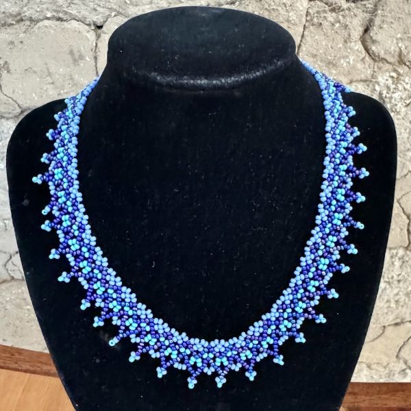 Zig Zag Beaded Collar Necklace