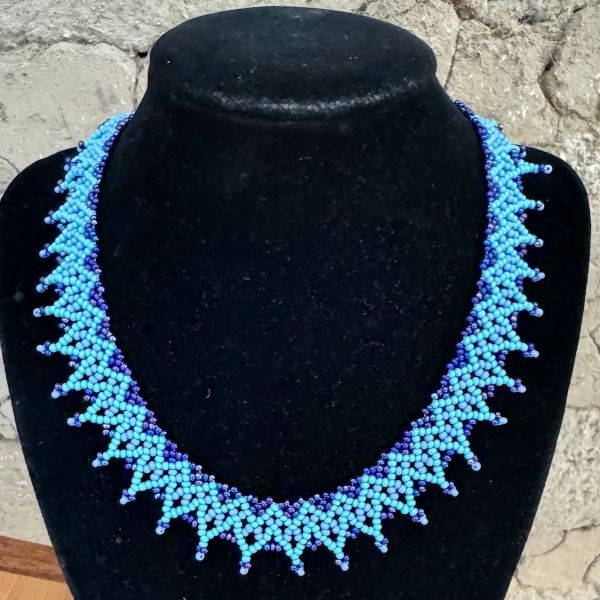 Zig Zag Beaded Collar Necklace