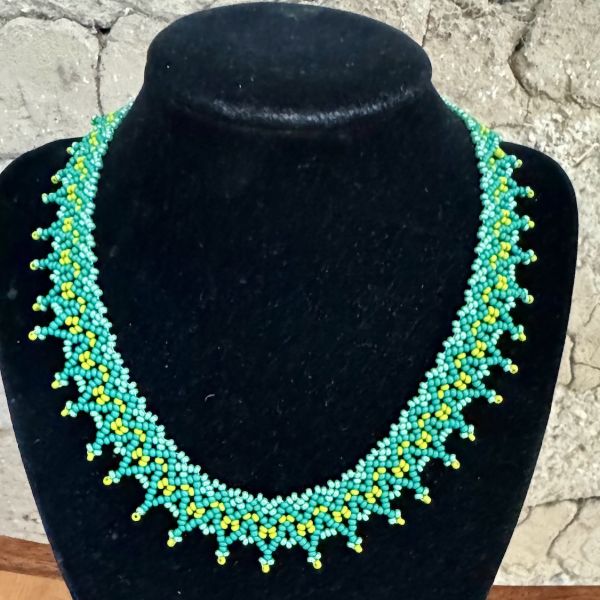 Zig Zag Beaded Collar Necklace