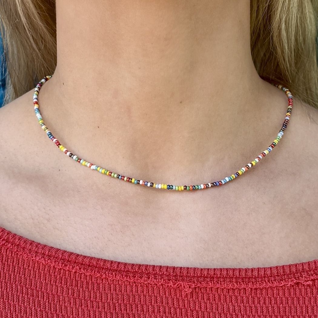 Multicolor Minimalist Beaded Choker