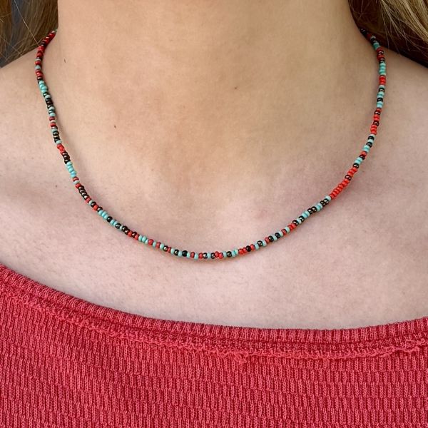 Multicolor Minimalist Beaded Choker