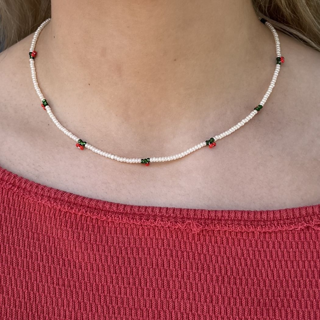 Cherries Minimalist Beaded Choker