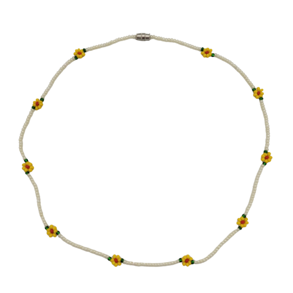 Daisies Minimalist Beaded Choker