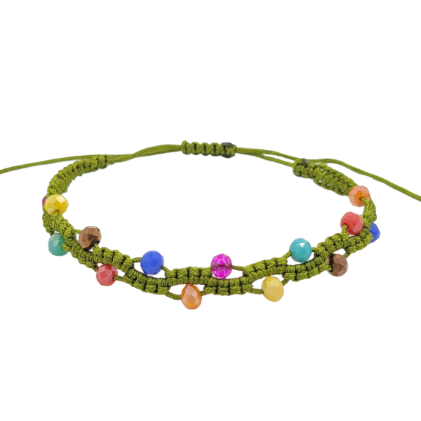 Rainbow Berry Vine Pull Cord Bracelet